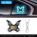 Car mounted solar LED butterfly lights without wiring, triangular windows with wireless neon lights, C-pillar ambient interior decoration lights