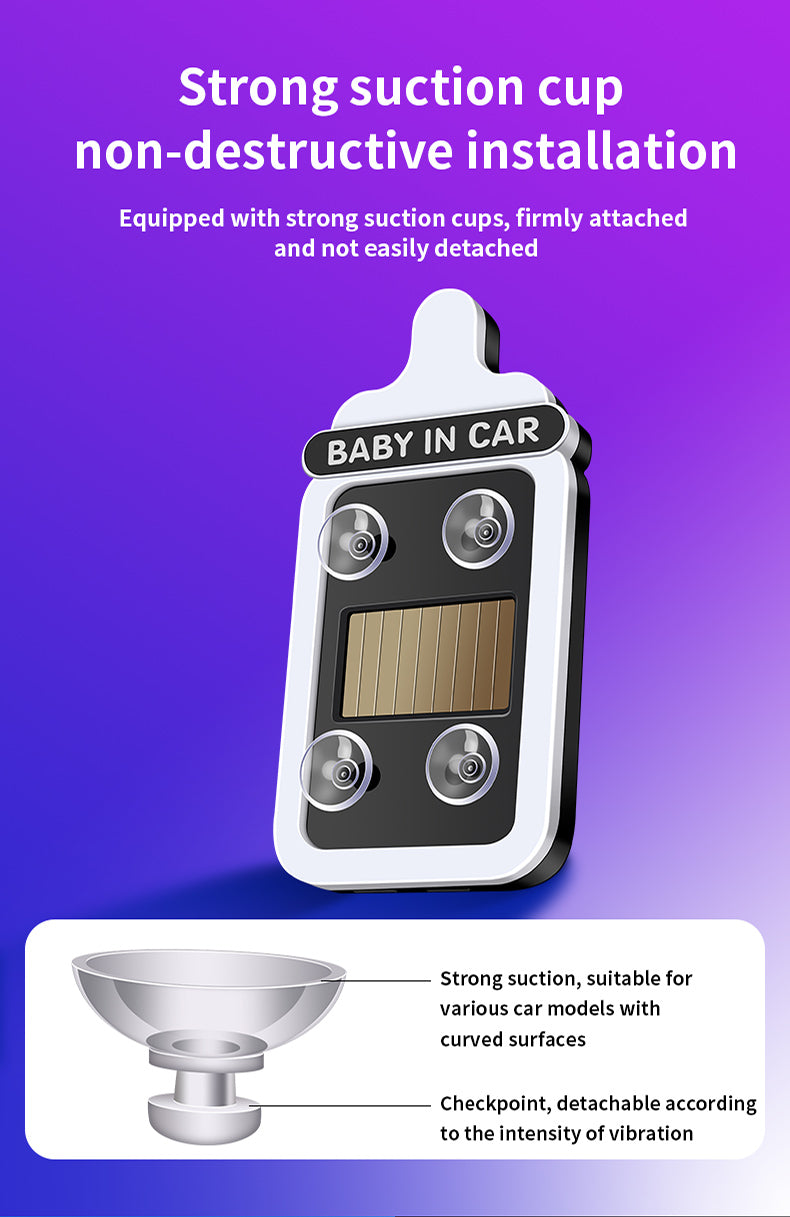 Solar-powered LED triangular warning/decorative light for car rear windows – wireless, fun ambient lighting.