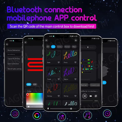 Car Interior Ambient Lights RGB Symphony Atmosphere Light Remote APP Control USB Acrylic Strips with Music Sync Rhythm APP Control RGB Neon Lighting for All Cars